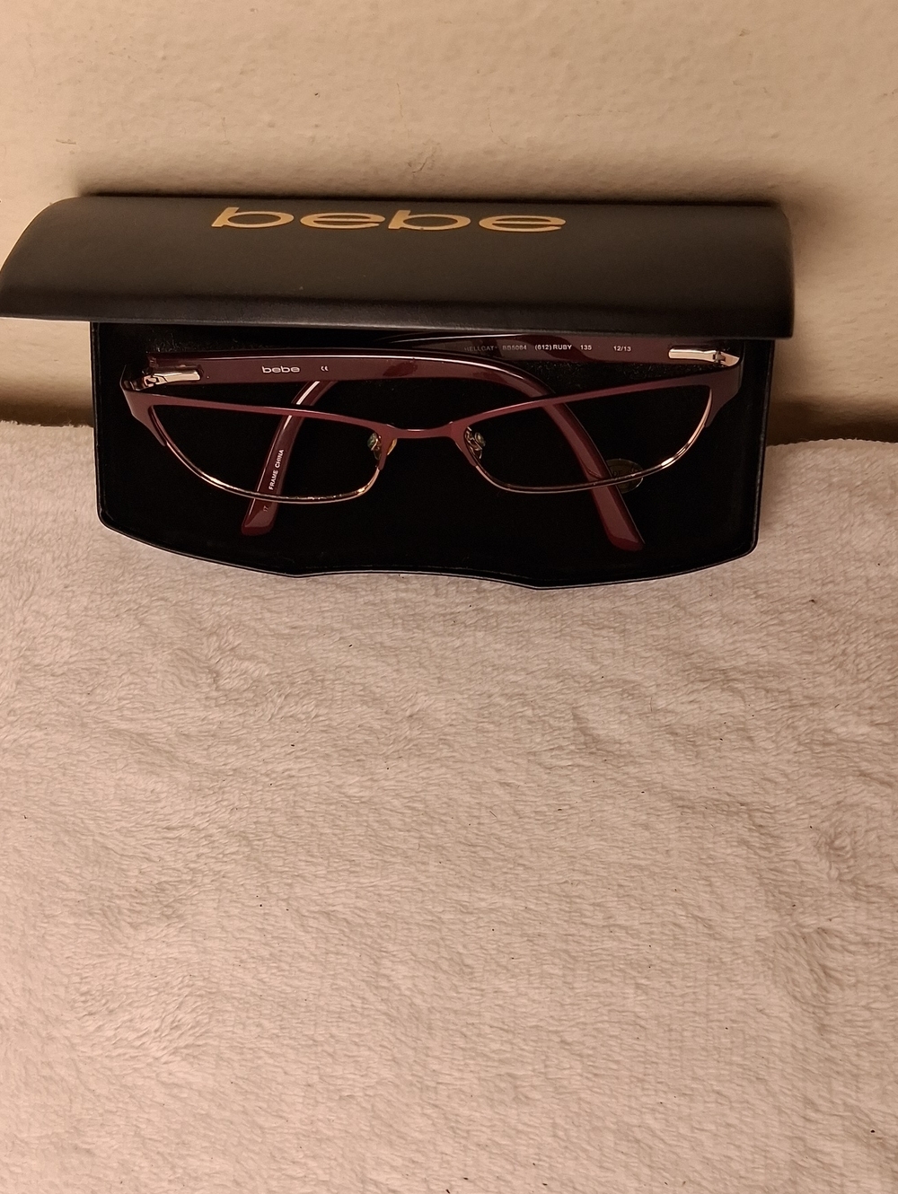 bebe Women's Plum Cat-Eye Glasses with Gold Accents